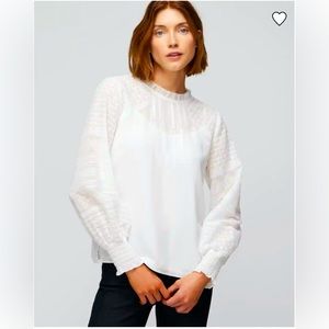 WHBM long sleeve embroidered blouse NWT